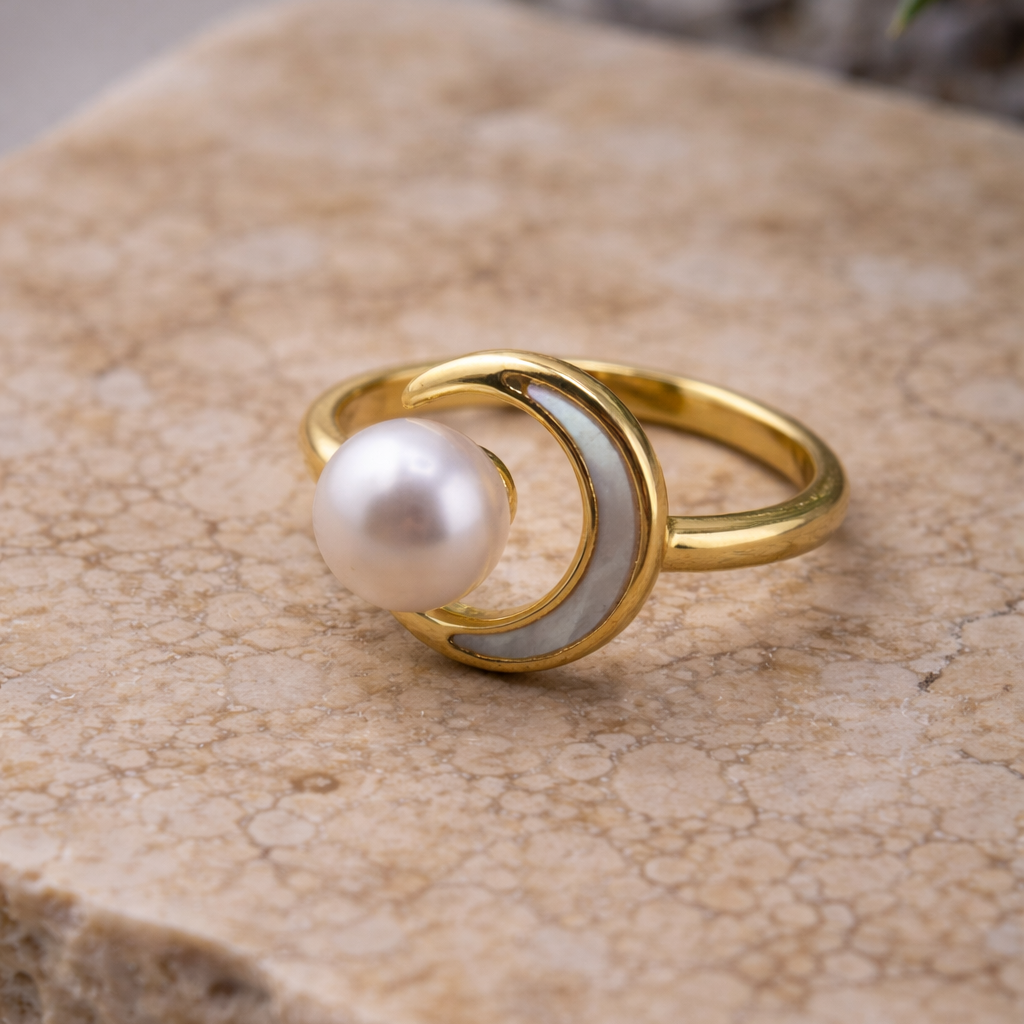 Crecent Pearl Ring