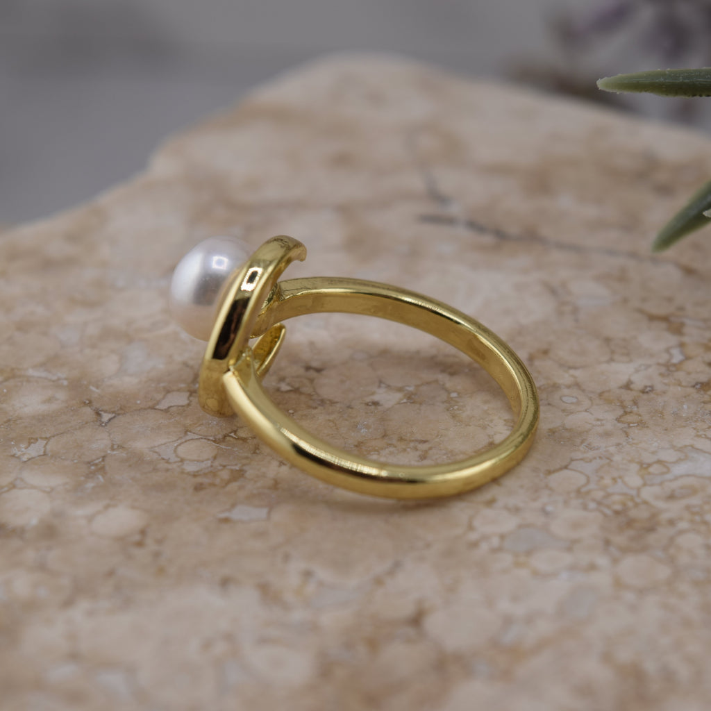 Crecent Pearl Ring