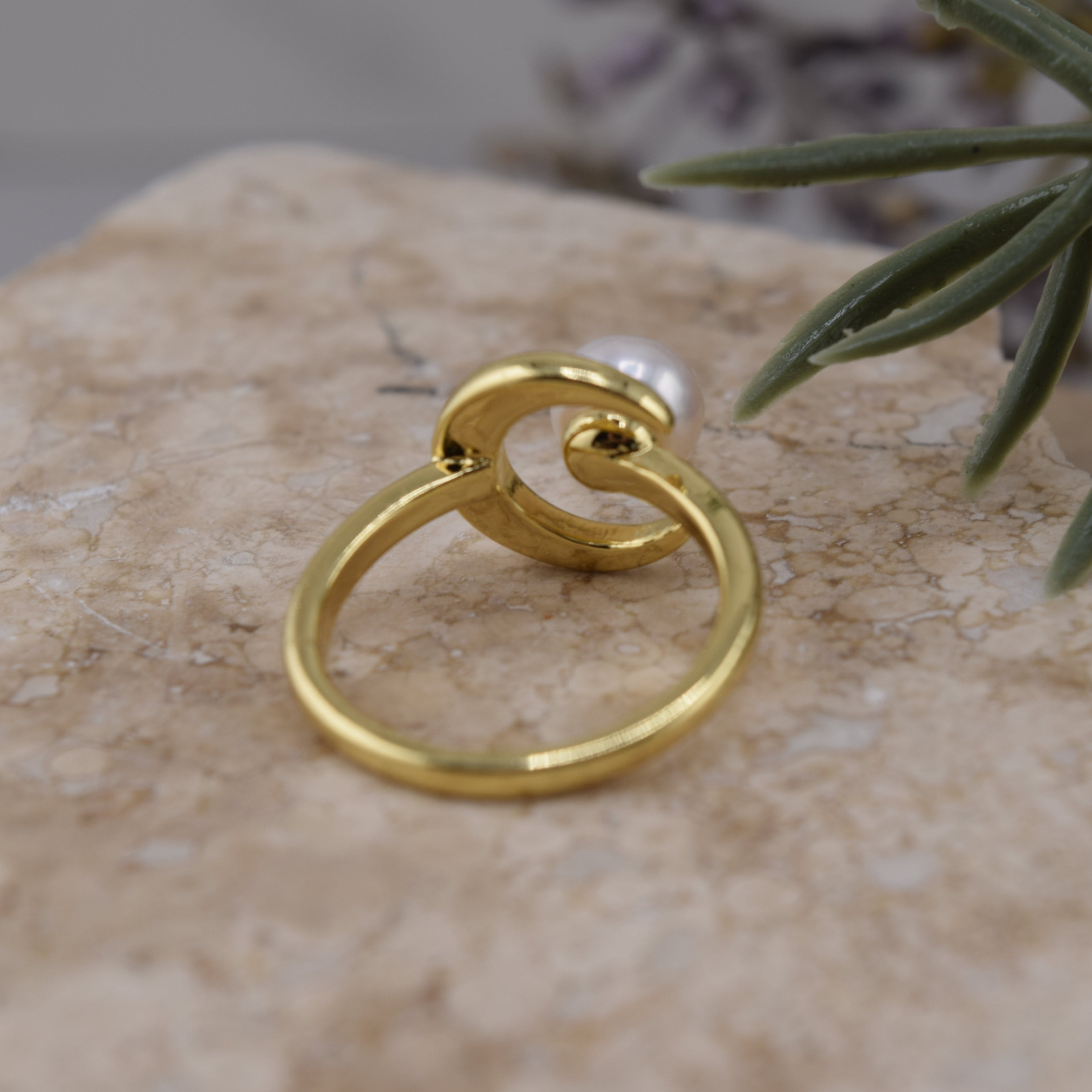 Crecent Pearl Ring