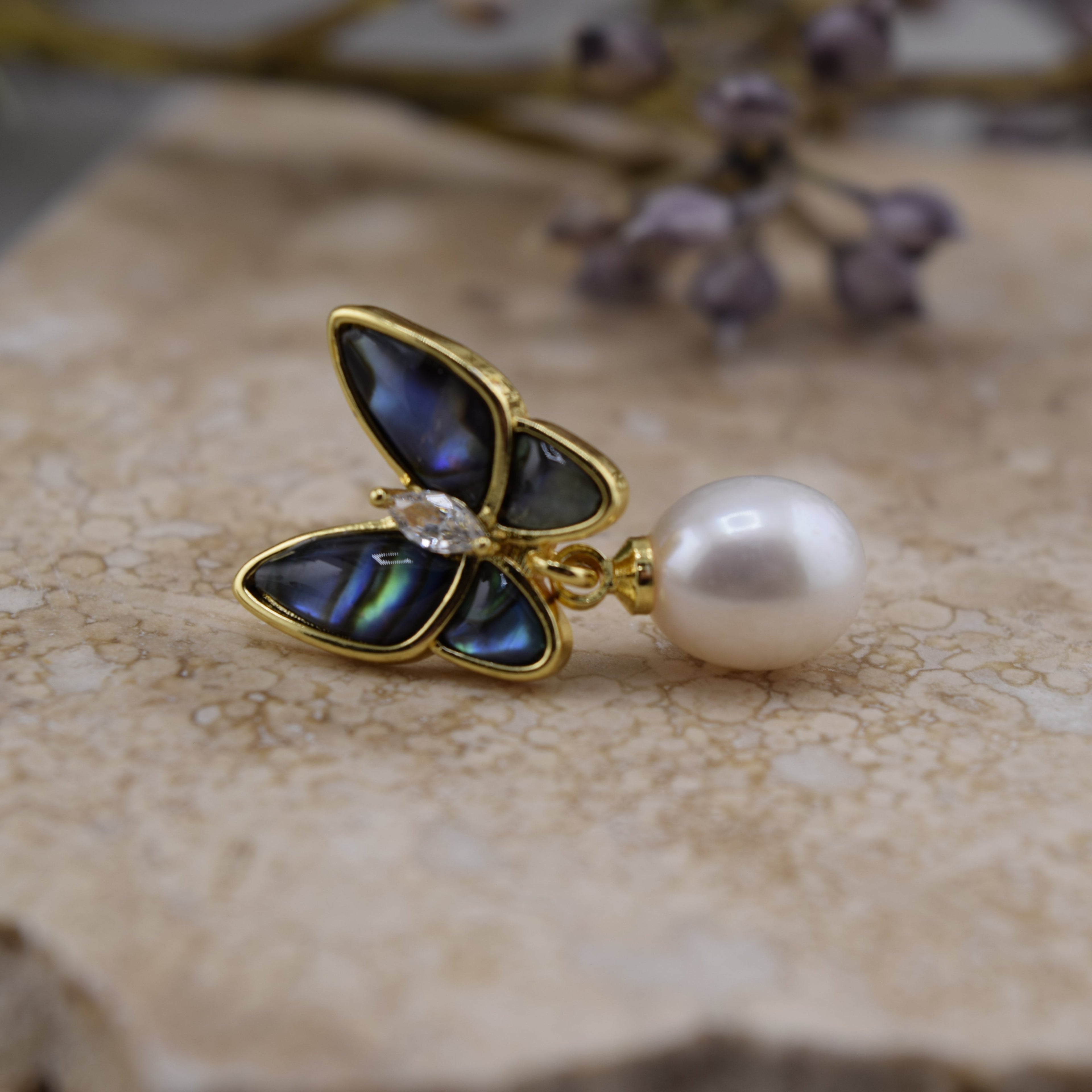 Abalone Butterfly Earrings