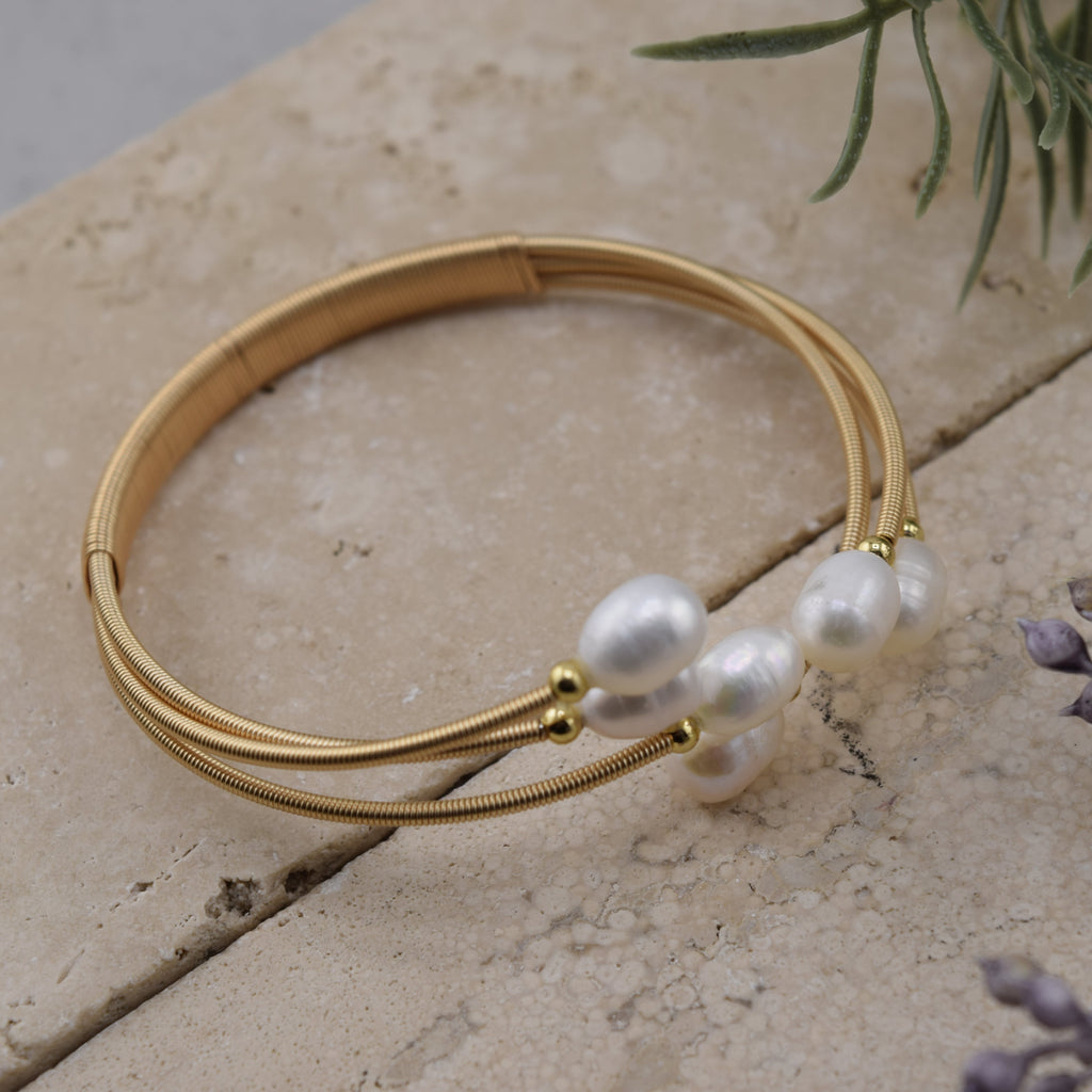 Trio Pearl Bangle