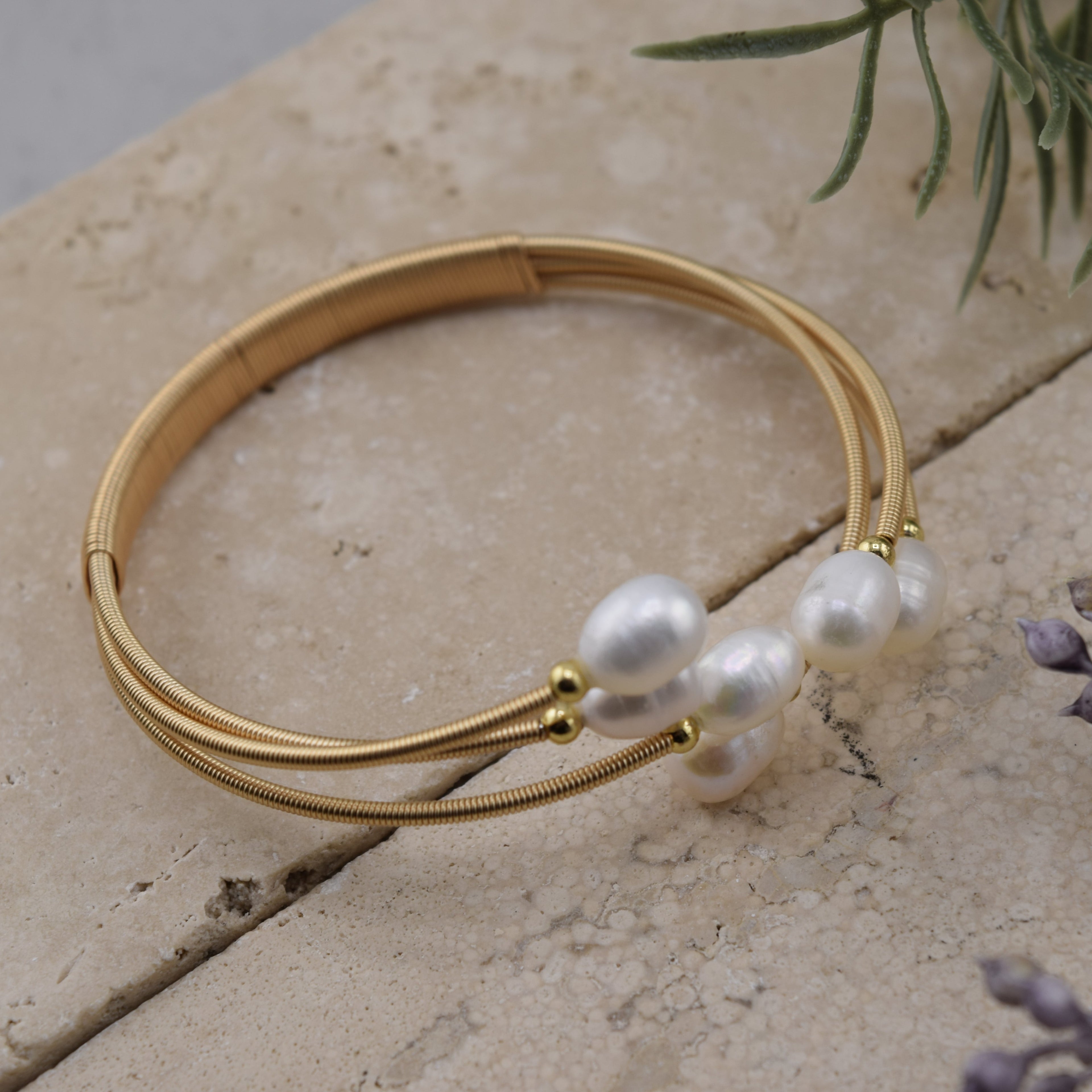 Trio Pearl Bangle