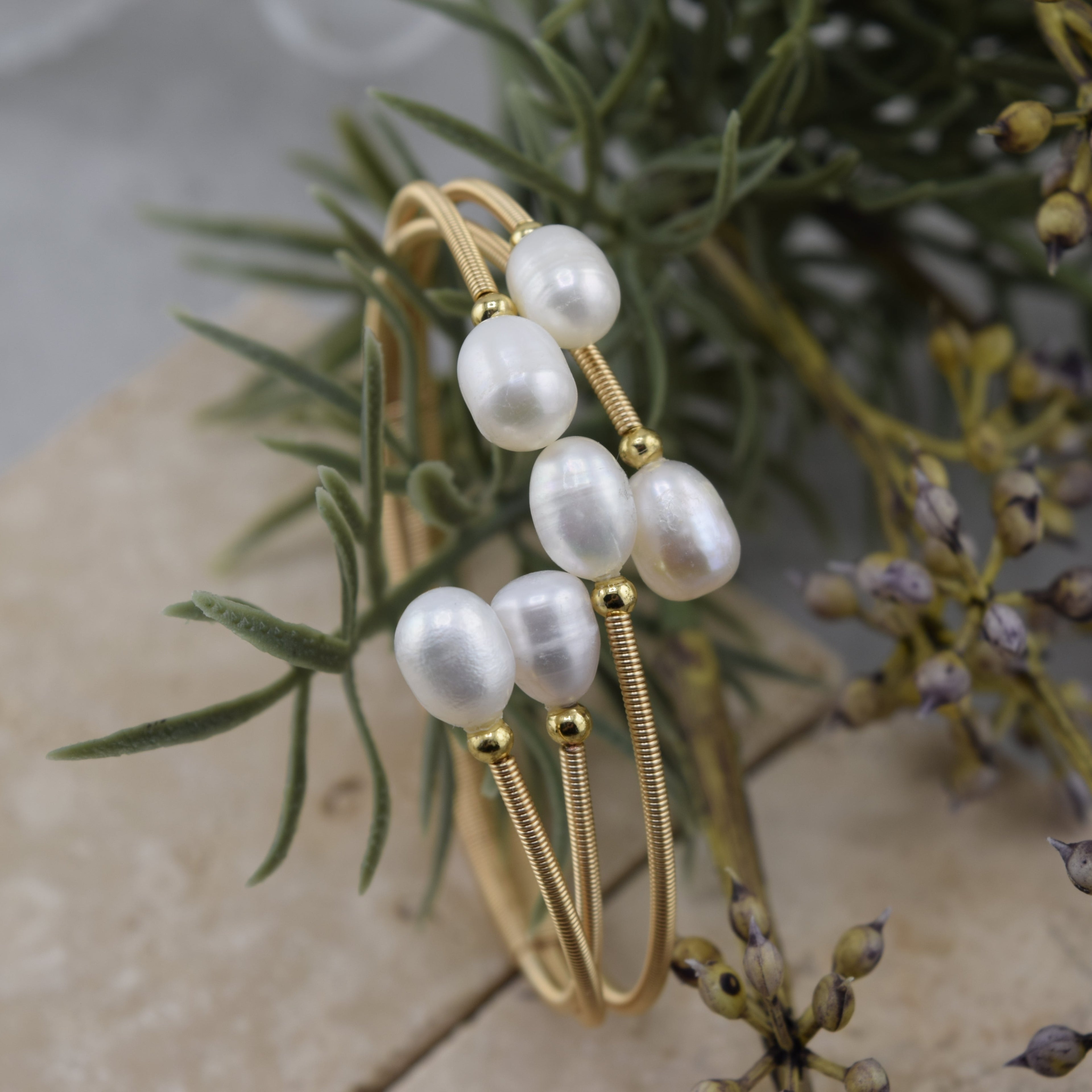 Trio Pearl Bangle