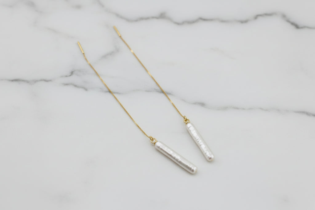 Slender Pearl Earrings