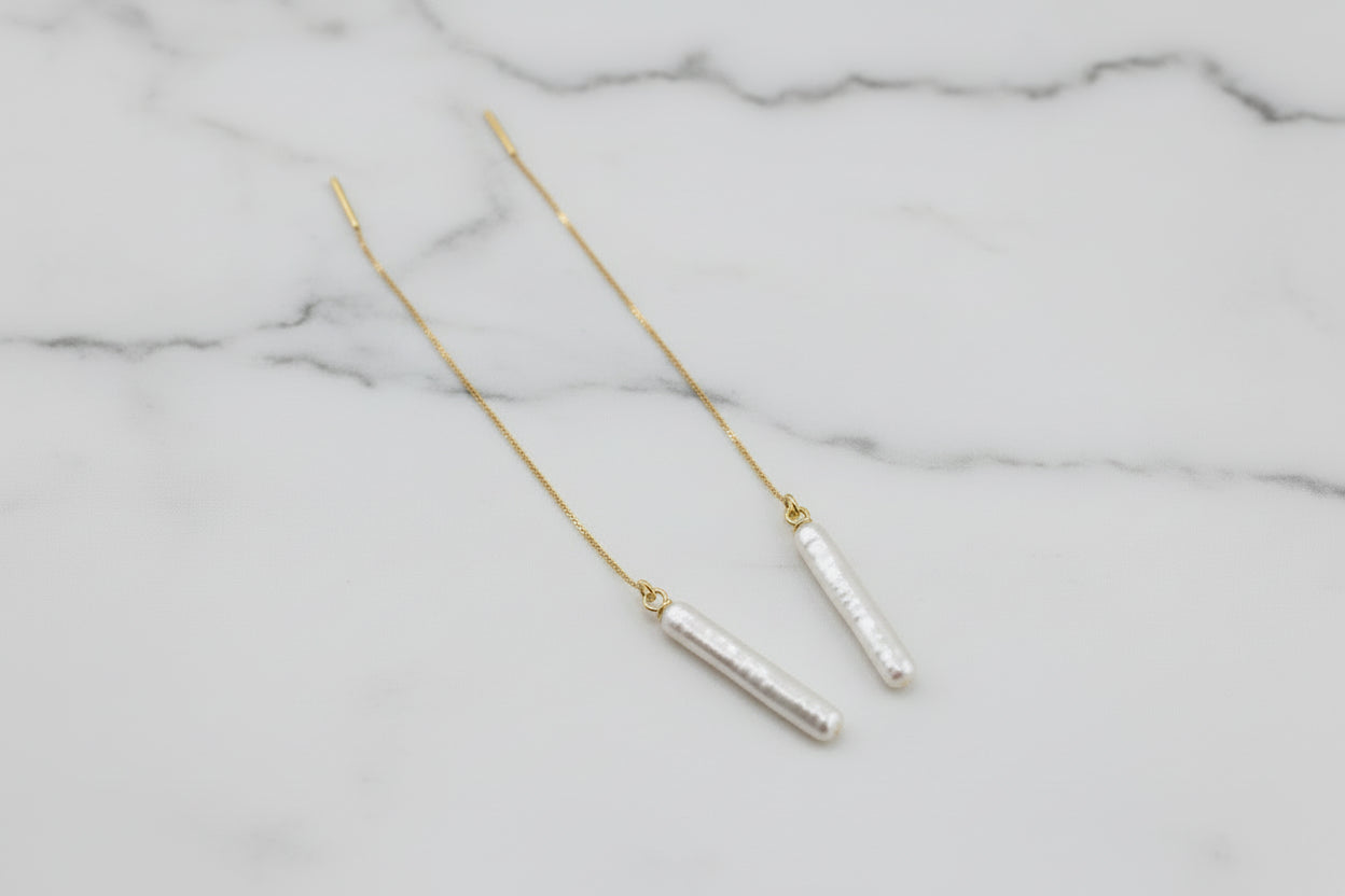 Slender Pearl Earrings