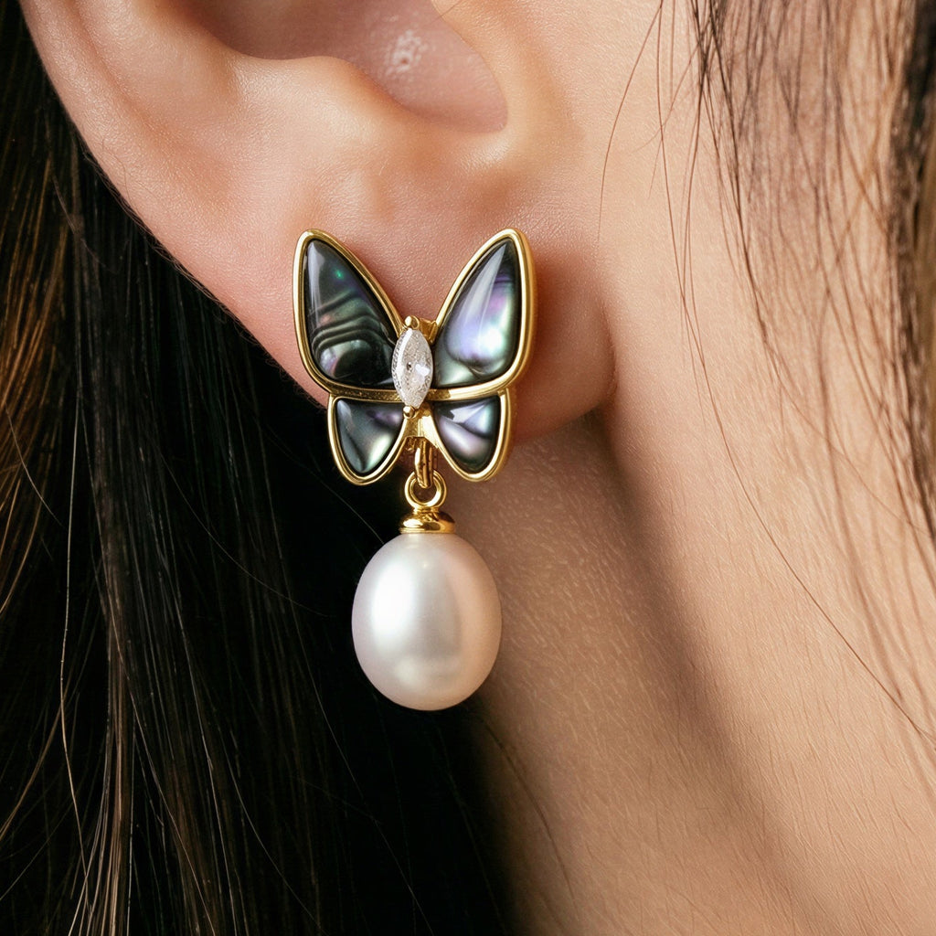 Abalone Butterfly Earrings