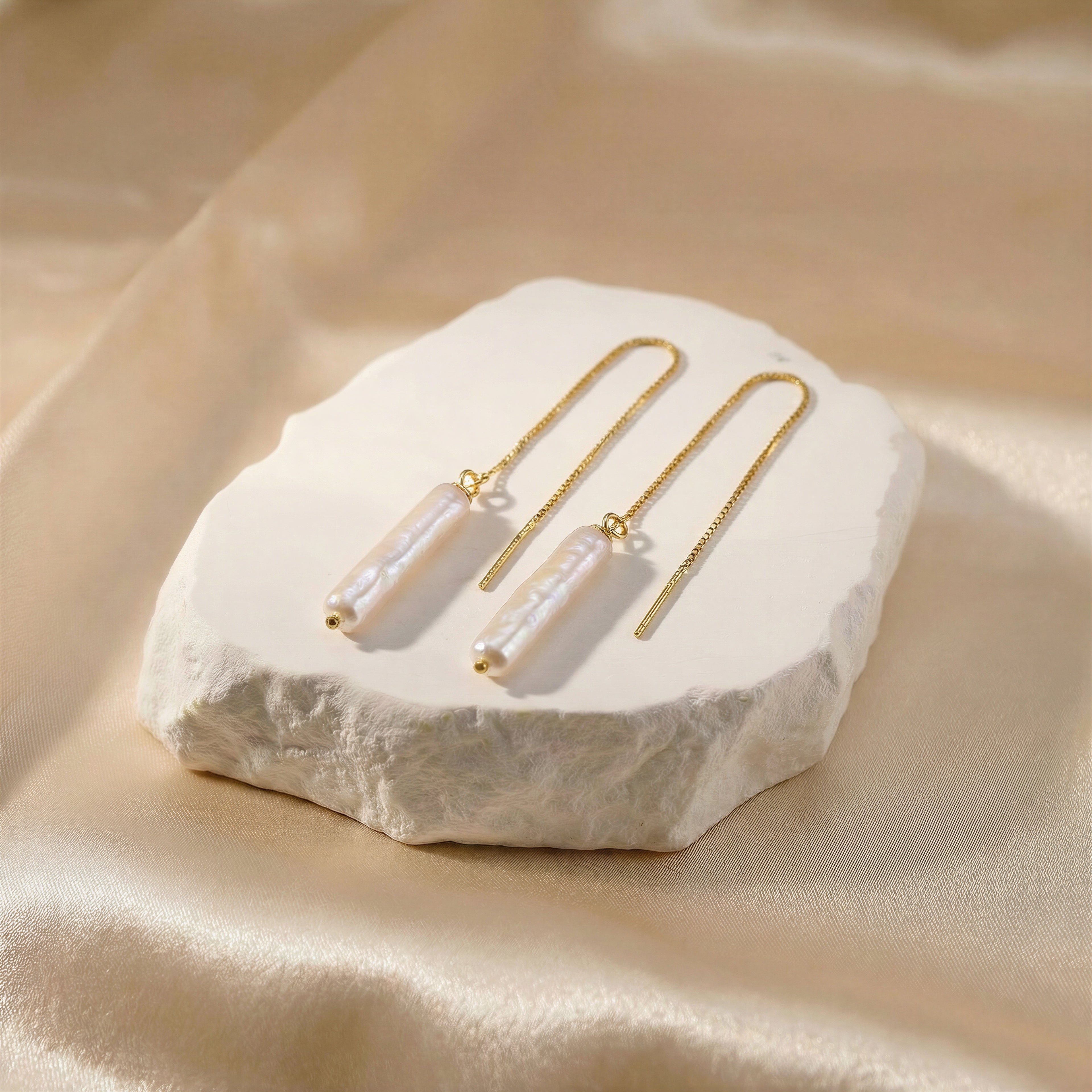 Slender Pearl Earrings